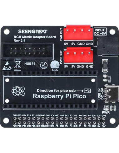 Placa Adaptadora RGB HUB75 LLidgermal para Raspberry Pi y Pico