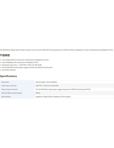 Placa Adaptadora RGB HUB75 LLidgermal para Raspberry Pi y Pico