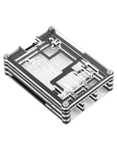 Carcasa Acrílica Transparente y Negra Waveshare para Raspberry Pi 5