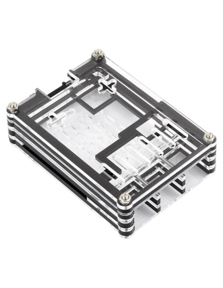 Carcasa Acrílica Transparente y Negra Waveshare para Raspberry Pi 5