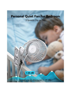 Ventilador Clip-On USB BiekVue 3 Velocidades Ultra Silencioso 2