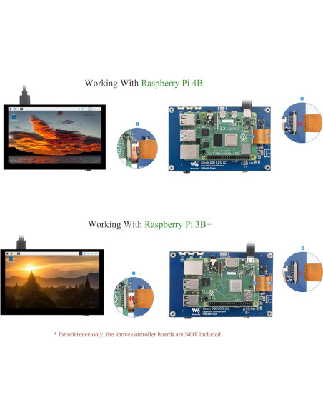 Monitor DSI 5" UeeKKoo Táctil Capacitivo 1024x600 IPS
