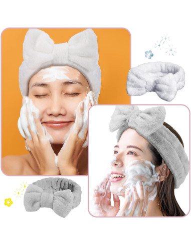 24 Bandas Faciales de Spa Elásticas Microfibra 4 Colores