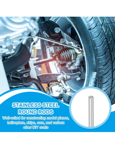 Varilla Metálica Redonda PATIKIL 2mm x 100mm - 30 Pcs Acero al Carbono