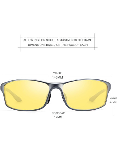Gafas de Conducir Nocturna Antirreflejo TAC Amarillas