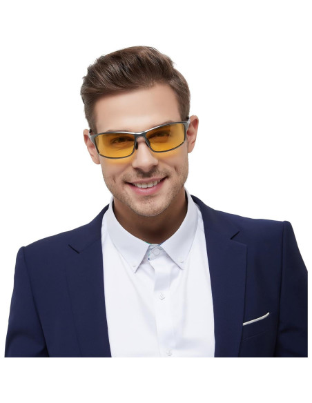 Gafas de Conducir Nocturna Antirreflejo TAC Amarillas