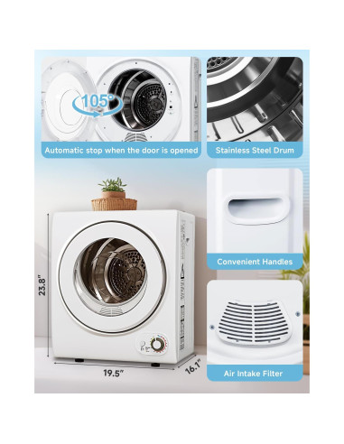 Secadora Portátil Feelfunn ZX-CD-6 850W 1.5 Pies 110V