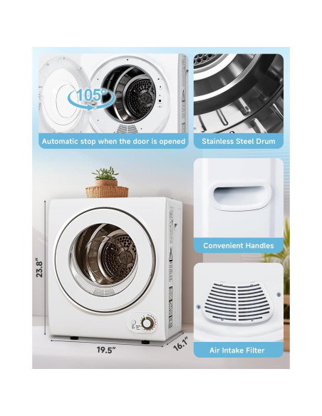 Secadora Portátil Feelfunn ZX-CD-6 850W 1.5 Pies 110V