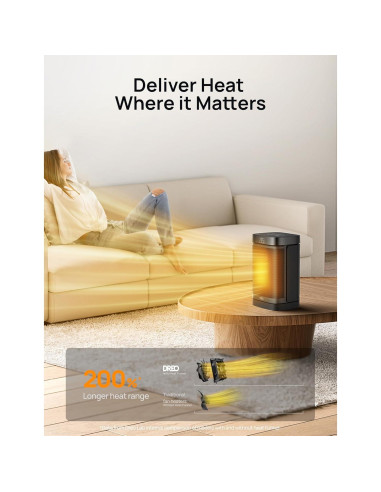 Calentador Eléctrico Dreo DR-HSH004 1500W Oscilante 70