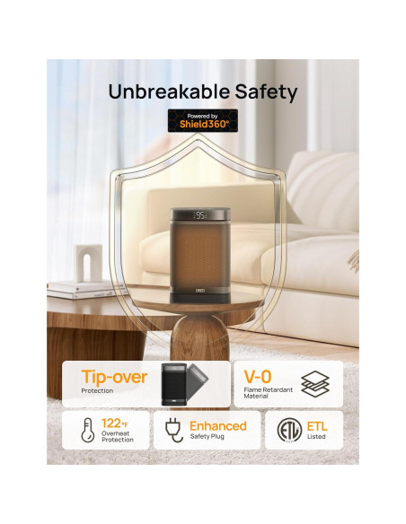 Calentador Eléctrico Dreo DR-HSH004 1500W Oscilante 70