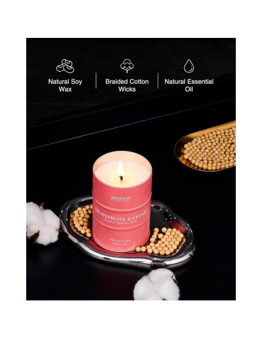 Vela Aromática M&SENSE Pomelo y Cedro 320g - Cera Natural