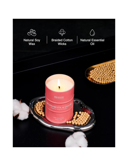 Vela Aromática M&SENSE Pomelo y Cedro 320g - Cera Natural