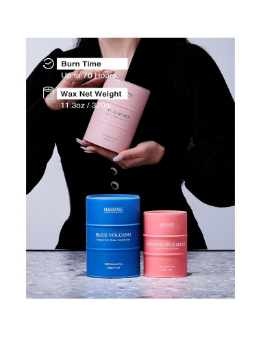 Vela Aromática M&SENSE Pomelo y Cedro 320g - Cera Natural