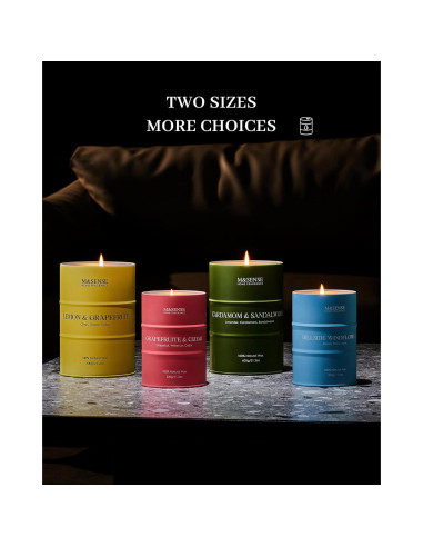 Vela Aromática M&SENSE Pomelo y Cedro 320g - Cera Natural