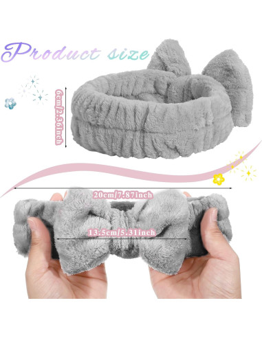 24 Bandas Faciales de Spa Elásticas Microfibra 4 Colores