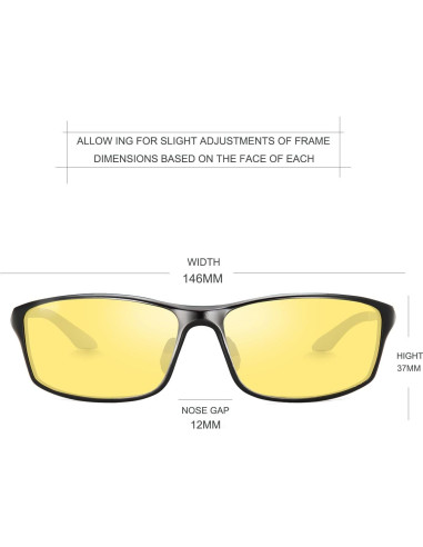 Gafas de Conducir Nocturna Antirreflejo TAC Amarillas