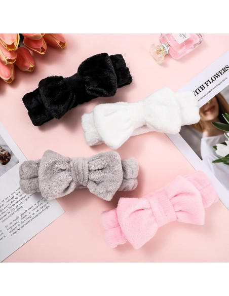 24 Bandas Faciales de Spa Elásticas Microfibra 4 Colores