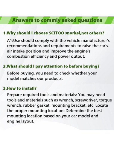 Kit de snorkel SCITOO para Toyota Hilux N80 2015-2023