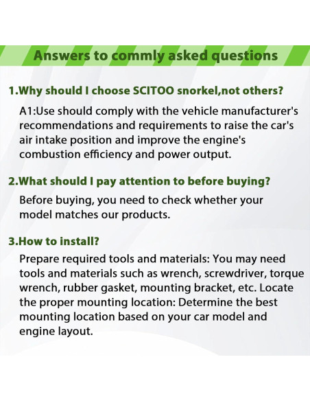 Kit de snorkel SCITOO para Toyota Hilux N80 2015-2023