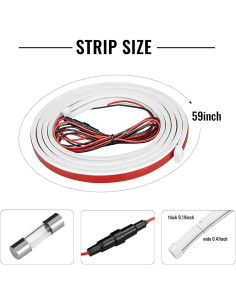 Tira de Luz LED para Coche Hbxdeco 150 cm Impermeable 2