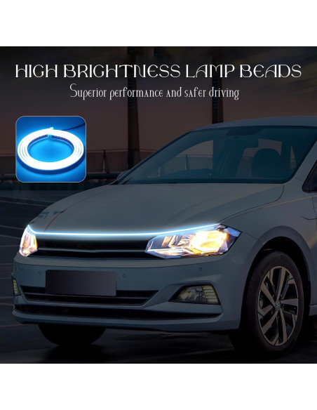 Tira de Luz LED para Coche Hbxdeco 150 cm Impermeable
