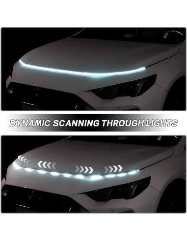 Tira de Luz LED para Coche Hbxdeco 150 cm Impermeable