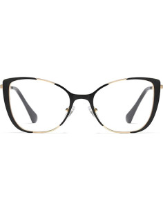 Gafas de Ojo de Gato Kachawoo Retro Metal 52mm Negro Dorado 2