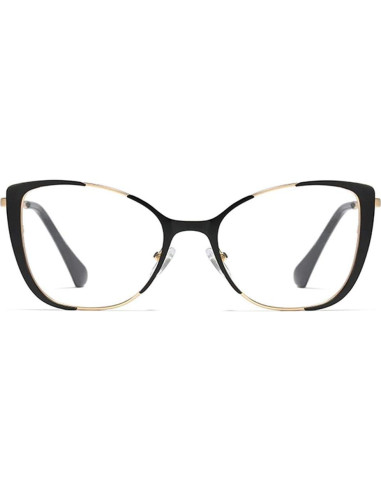 Gafas de Ojo de Gato Kachawoo Retro Metal 52mm Negro Dorado