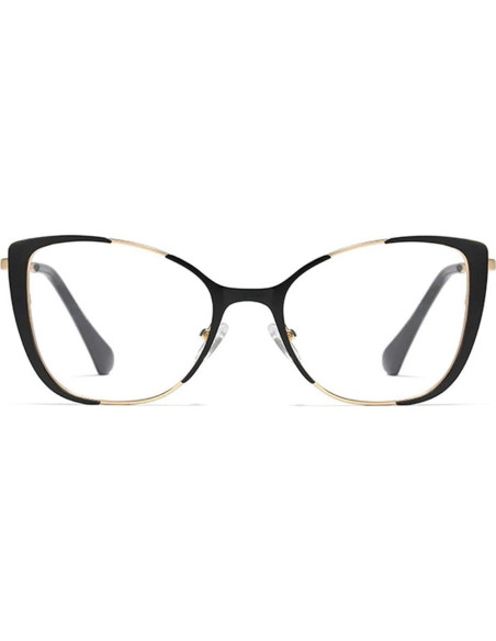 Gafas de Ojo de Gato Kachawoo Retro Metal 52mm Negro Dorado