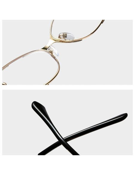 Gafas de Ojo de Gato Kachawoo Retro Metal 52mm Negro Dorado