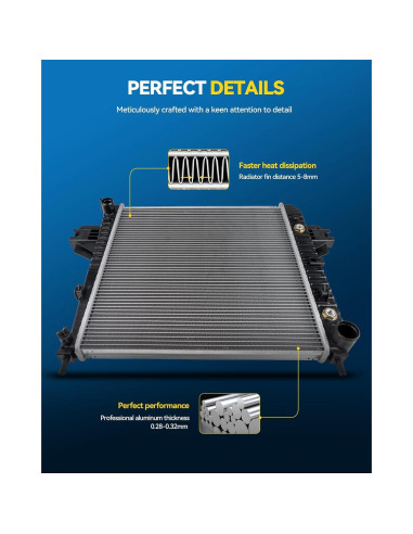 Radiador de Aluminio PHILTOP CU13106 para Corolla y Matrix