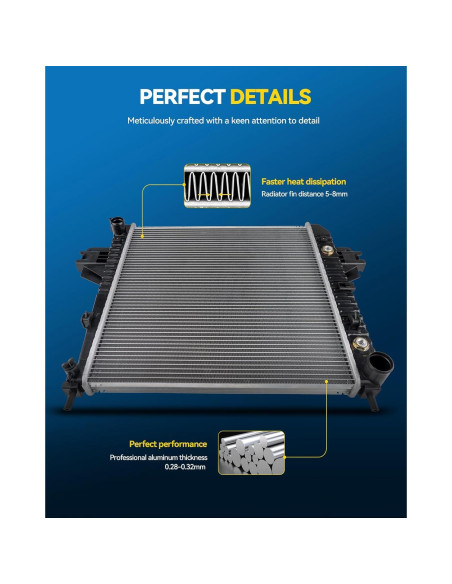 Radiador de Aluminio PHILTOP CU13106 para Corolla y Matrix