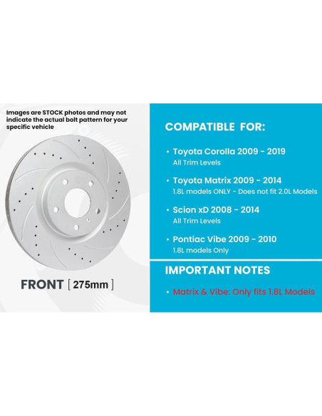 Kit Frontal Discos de Freno Geomet y Pastillas Cerámicas Toyota