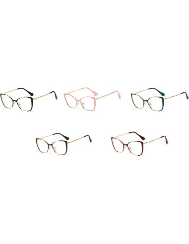 Gafas de Ojo de Gato Kachawoo Retro Metal 52mm Negro Dorado