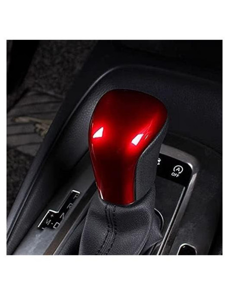 Cubierta de Perilla de Cambio Duole Fibra Carbono Roja Toyota