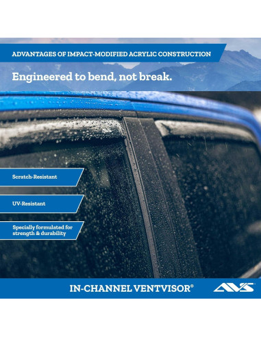 Protectores de Lluvia In-Channel Auto Ventshade para Toyota Yaris 2007-2013