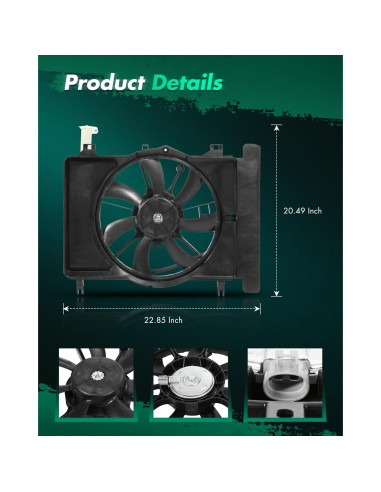 Ventilador de Radiador SCITOO para Toyota Yaris 2007-2018