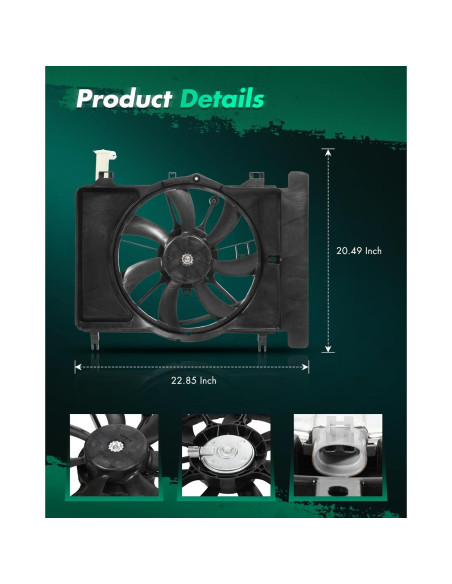 Ventilador de Radiador SCITOO para Toyota Yaris 2007-2018