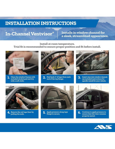 Protectores de Lluvia In-Channel Auto Ventshade para Toyota Yaris 2007-2013