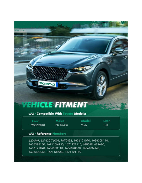 Ventilador de Radiador SCITOO para Toyota Yaris 2007-2018