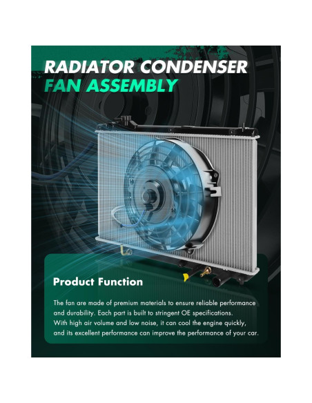 Ventilador de Radiador SCITOO para Toyota Yaris 2007-2018