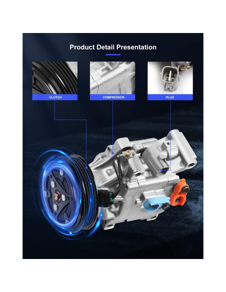 Compresor de A/C ECCPP SCSA06 para Toyota Echo Yaris 1.5L 1.3L