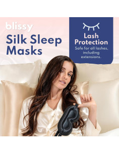 Máscara de Sueño de Seda Blissy Negra - 100% Seda de Morera 22 Momme 2