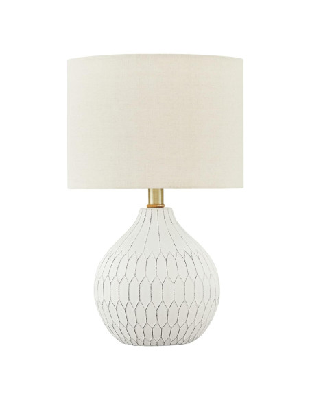 Lámpara de mesa cerámica Ashley 44.45 cm blanca moderna