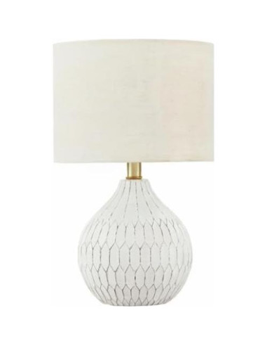 Lámpara de mesa cerámica Ashley 44.45 cm blanca moderna