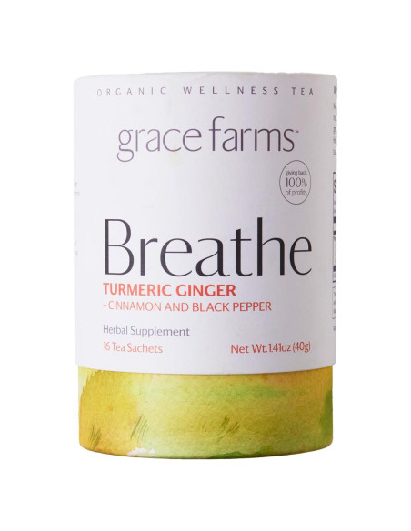 Té Orgánico BREATHE Wellness Grace Farms - Cúrcuma y Jengibre 16 Bolsitas