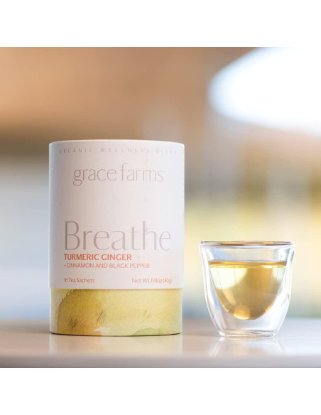 Té Orgánico BREATHE Wellness Grace Farms - Cúrcuma y Jengibre 16 Bolsitas
