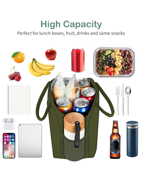 Bolsa de Almuerzo Reutilizable DALINDA Verde Militar 9.5L