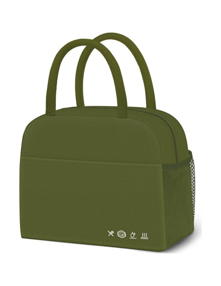Bolsa de Almuerzo Reutilizable DALINDA Verde Militar 9.5L