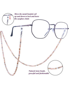 Cadena de Gafas KAI Top Cuentas de Piedra Natural 73 cm 2